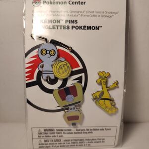 Pokemon TCG Gimmighoul & Gholdengo Enamel Pins Official Nintendo Badges Set Of 3